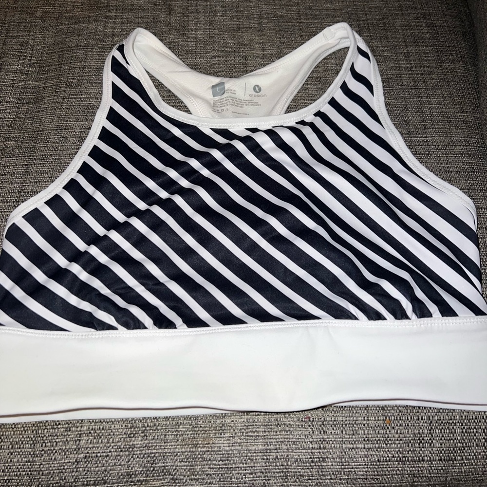 Black and white stripped bra